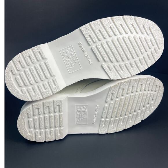 Dr. Martens 1460 Pascal Mono Boots Women's 8 Smooth White Leather 8 Eye Lace Up - Picture 7 of 13